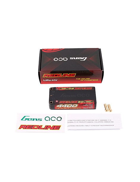 Gens ace Redline 2.0 Shorty LCG 4400mAh 7.6V 2S 140C HV LiPo akumuliatorius