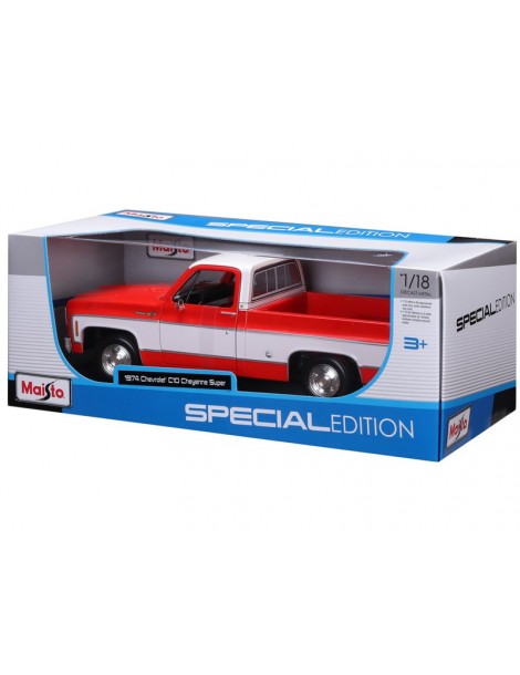 Maisto Chevrolet C10 Cheyenne Super 1:18 1974 red-white