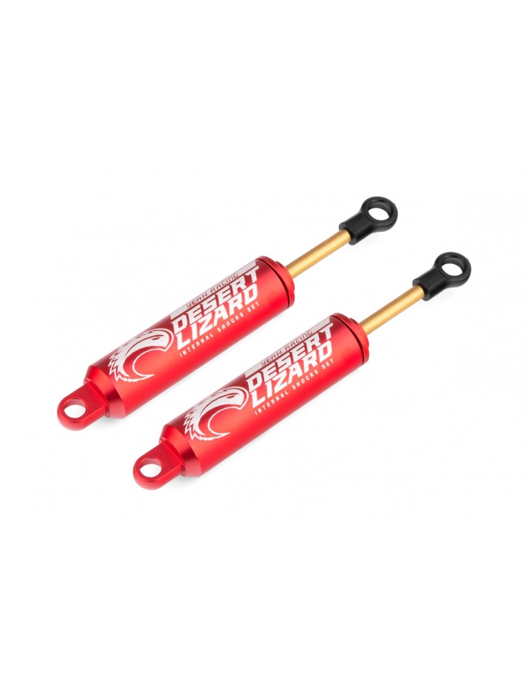 100mm Desert Lizard Two Stage Internal Spring Damper Pair Red For Crawler