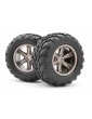 Assembled Wheel/Tire 1/12 (Dark Grey)