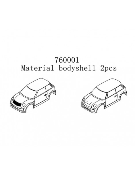 Plastic car shell, 2 pcs.