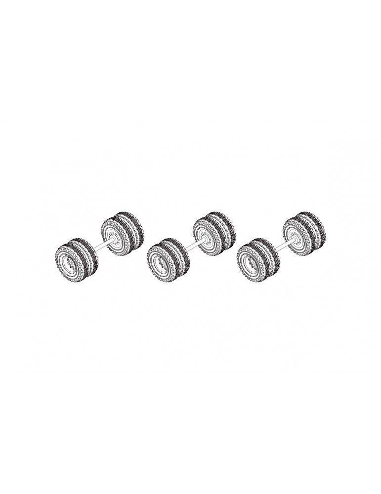C50 Trailer rear wheel set 3PCS