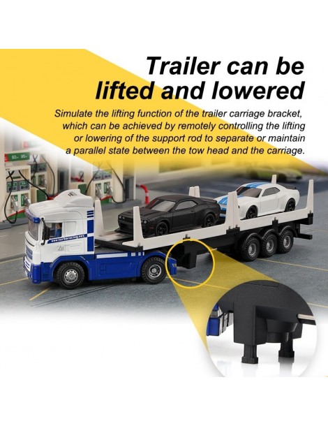 Turbo Racing 1/76 C50 RC Semi-Truck with trailer RTR (white)