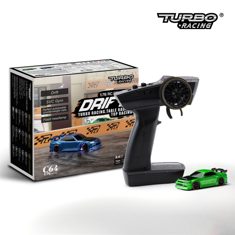 Turbo Racing 1/76 C64 DRIFT RC Car RTR (Metallic green)