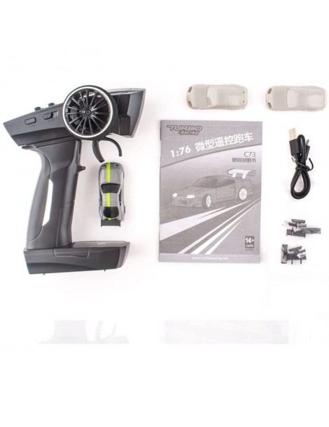 Turbo Racing 1/76 C73 Sports RC Car RTR (Deep Grey)