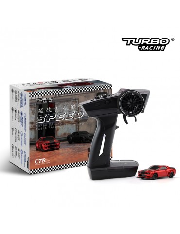 Turbo Racing C75 1:76 RTR mikro RC modelis su LED žibintais raudonas | CyborgShop