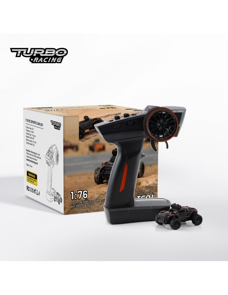 Turbo Racing C81 Off-Road 1:76 tamsiai pilkas ir oranžinis RC modelis - CyborgShop