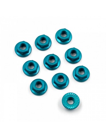 4mm Aluminium Serrated Lock Nut 10pcs (LB)