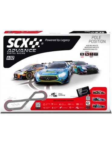 SCX Advance Pole Position 2.0 elektrinė lenktynių trasa 1:32 su trimis automobiliais