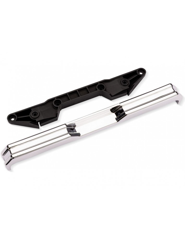 Traxxas Bumper, rear, chrome/ support (fits Bigfoot 8 X-Truck)