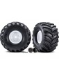 Traxxas Tires & wheels, white wheels, center caps, Terra Groove tires (pair)