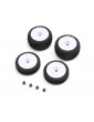 Losi Tires & Wheels Mounted, White: Micro-B