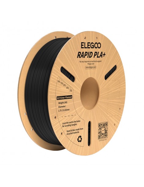 3D spausdinimo siūlas PLA+ Rapid 1.75mm juodas 1kg – ELEGOO – CyborgShop