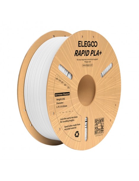 3D spausdinimo siūlas PLA+ Rapid 1.75mm baltas 1kg – ELEGOO – CyborgShop