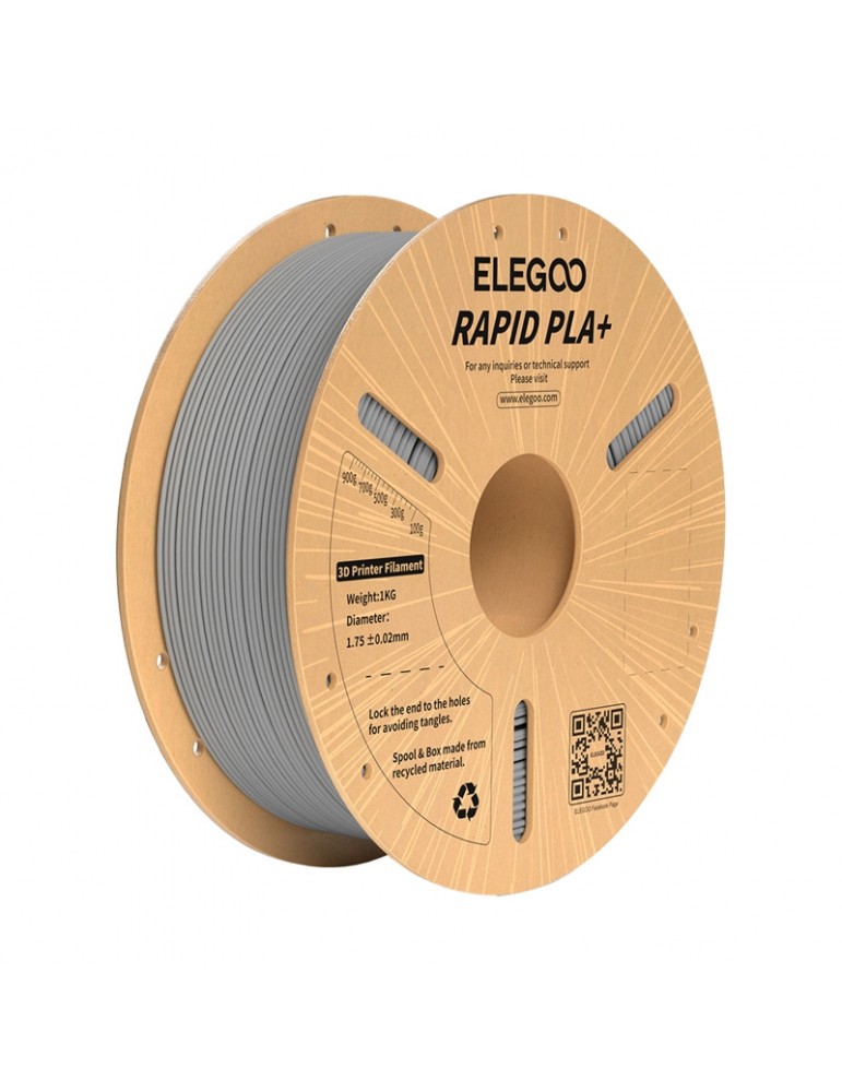 3D spausdinimo siūlas ELEGOO Rapid PLA+ pilka 1.75mm 1kg – CyborgShop