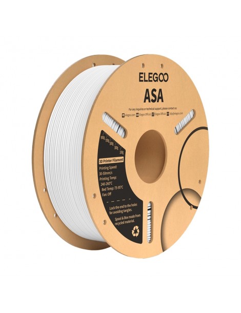 3D spausdinimo siūlas ELEGOO ASA balta 1.75mm 1kg – CyborgShop