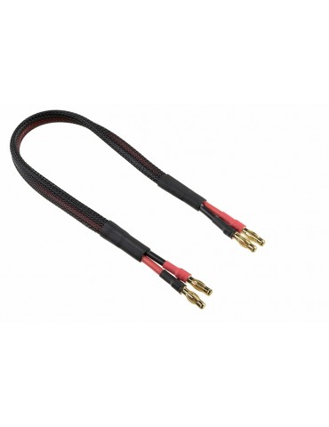 Charge Lead - 4 mm Banana Gold connectors - 14 AWG ULTRA V+ Silicone Wire - 30cm
