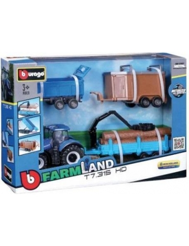 Bburago New Holland T7.315 modeliukas su priedais rinkinys – CyborgShop