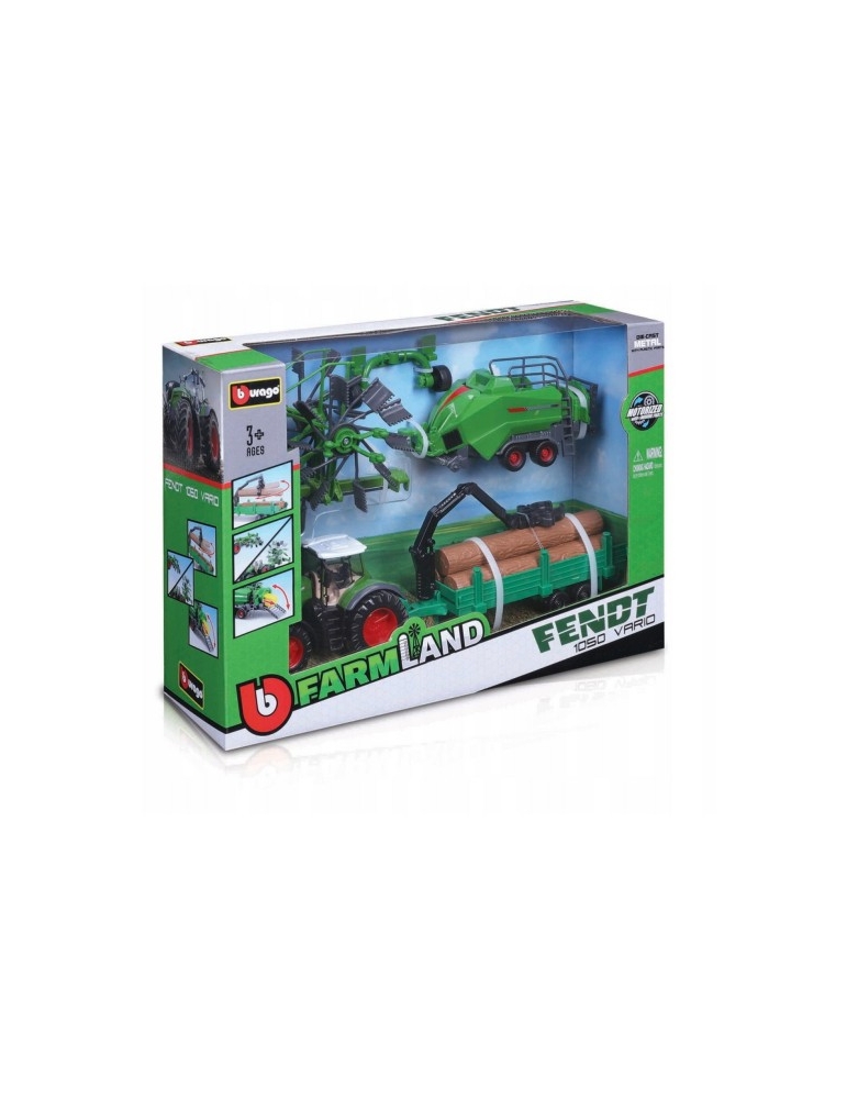 Bburago Fendt 1050 Vario modeliukas su priedais rinkinys – CyborgShop