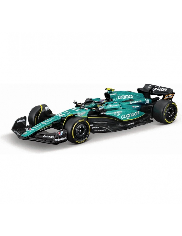 Bburago Aston Martin AMR23 1:43 – 14 Fernando 2023 F1 bolido modeliukas su pilotu
