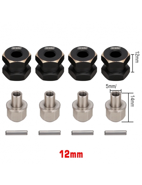 Žalvariniai ratų adapteriai 12 mm juodi RC kopimo modeliams – CyborgShop