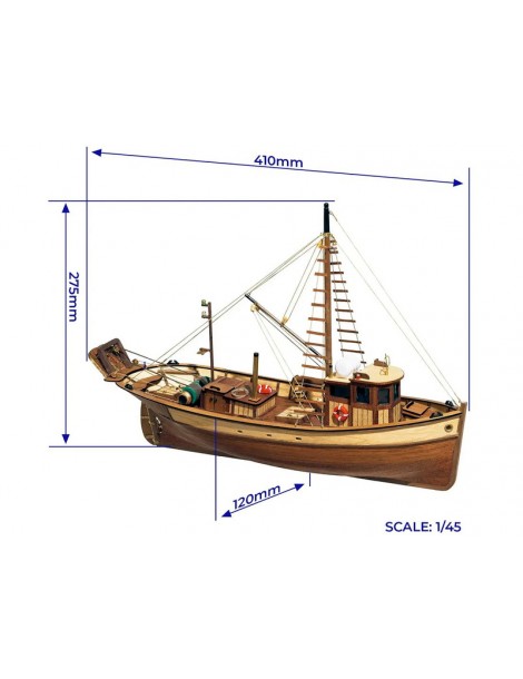 OCCRE Palamos Fischkutter Standmodellbausatz 1:45