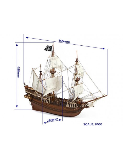 OCCRE Buccaneer Piratenschiff Standmodellbausatz 1:100