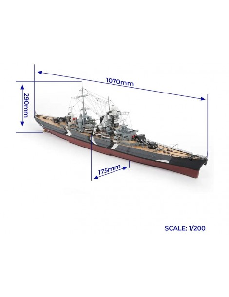 OCCRE Prinz Eugen Schlachtschiff Standmodellbausatz 1:200