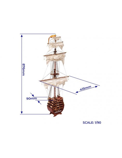 OCCRE Sant sima Trinidad Mast Standmodellbausatz 1:90