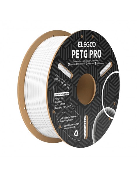 Elegoo PETG Pro baltas 3D siūlas 1.75 mm 1 kg – CyborgShop