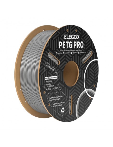 Elegoo PETG Pro pilkas 3D siūlas 1.75 mm 1 kg – CyborgShop