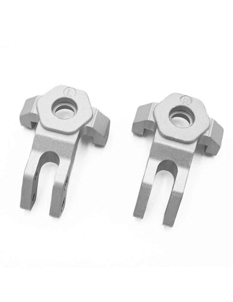 CRX L&R FRONT STEERING KNUCKLE IN ALUMINIUM - Silver
