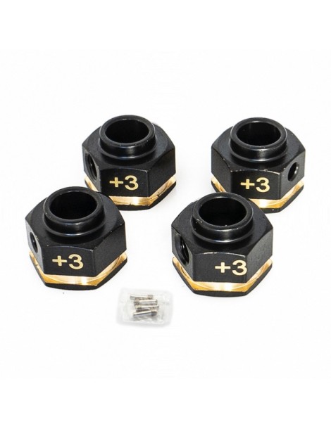 Brass wheel hew adaptor extensions-black 18x8 25gr, 4 Pcs.