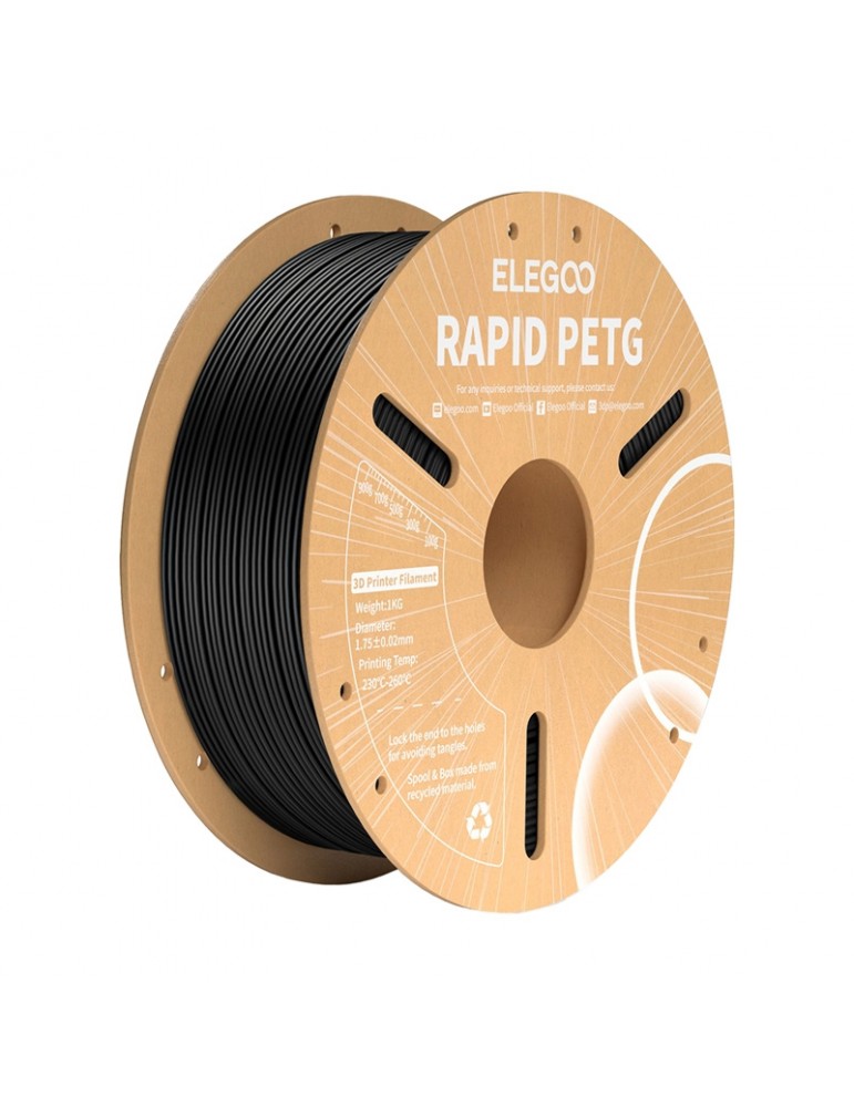 ELEGOO Rapid PETG 1.75mm juodas 3D spausdinimo siūlas – CyborgShop