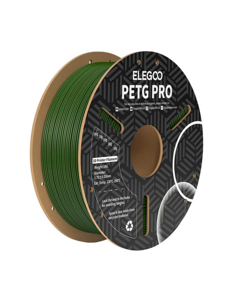 ELEGOO PETG Pro 1.75mm alyvuogių žalias 3D spausdinimo siūlas – CyborgShop