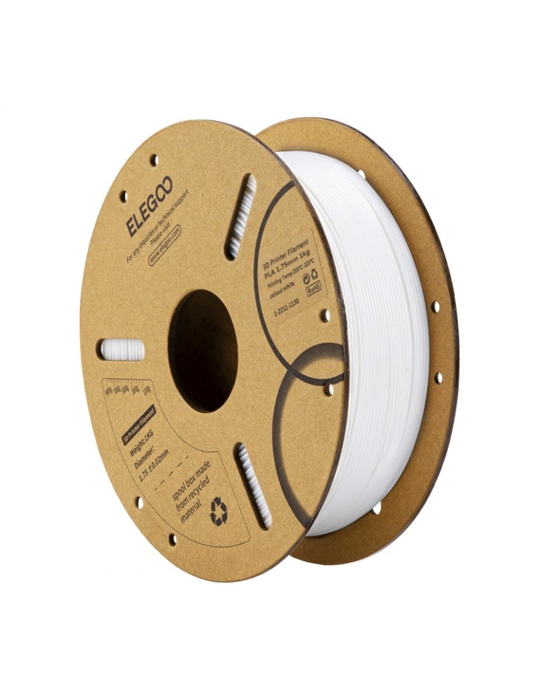 ELEGOO PLA 1.75 mm baltas 3D spausdinimo siūlas – CyborgShop