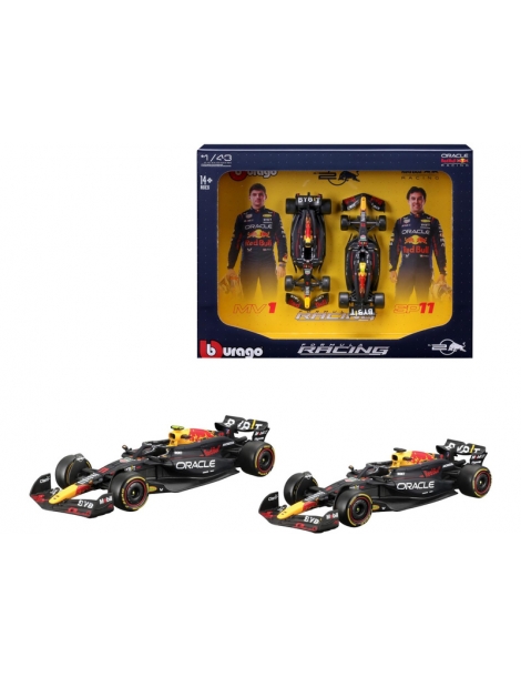 Bburago Red Bull Racing RB20 (2024) 1:43 dovanų rinkinys – Verstappen ir Pérez F1 bolidai
