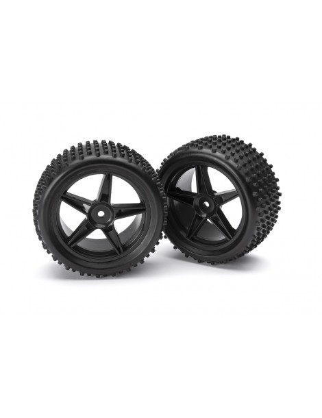 Front Wheel Complete- Buggy 1:10, 2pcs (Black)