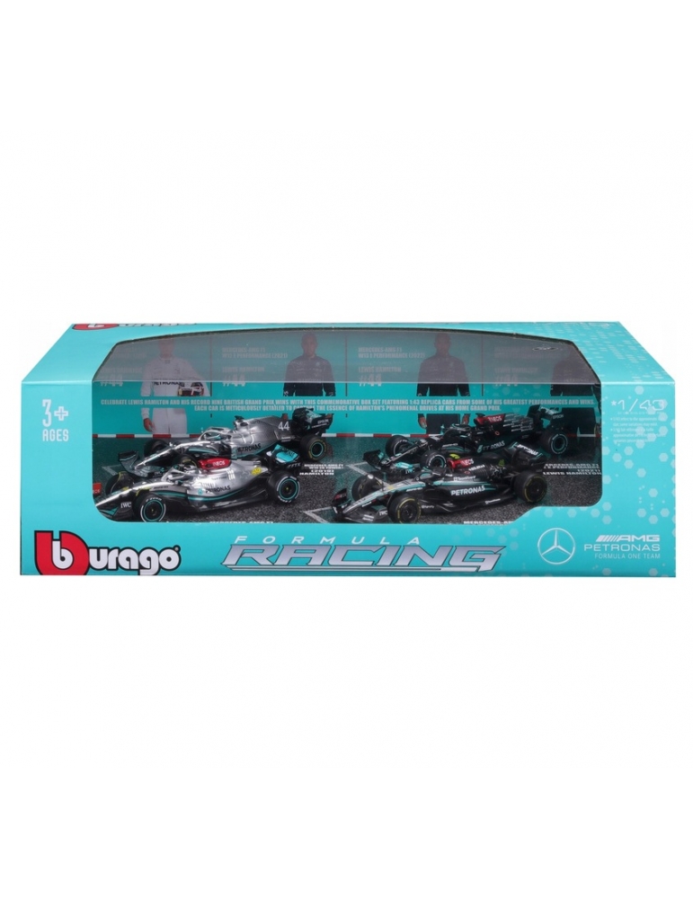 Bburago Mercedes-AMG F1 1:43 4 vnt. modeliukų rinkinys – CyborgShop