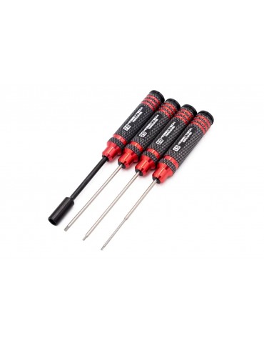 Hex wrench set 1,5 / 2 / 2,5mm and Nut 7mm, red
