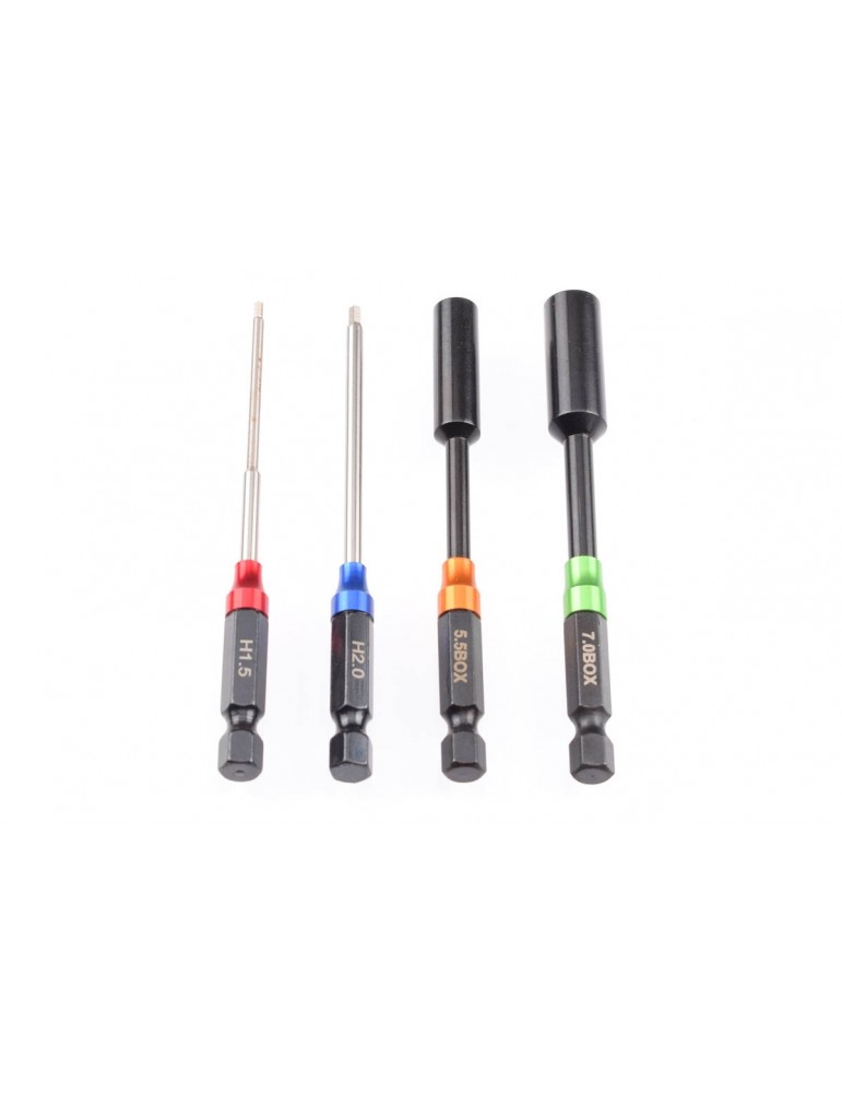RUDDOG Metric Hex and Nut 1/4" Power Tool Wrench Set (1.5 | 2.0 | 5.5 | 7.0mm)