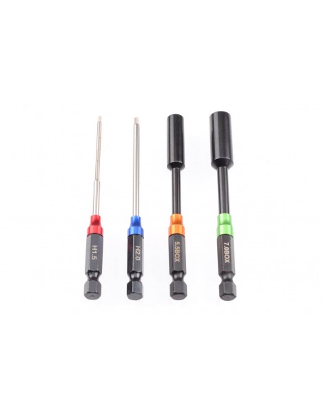 RUDDOG Metric Hex and Nut 1/4" Power Tool Wrench Set (1.5 | 2.0 | 5.5 | 7.0mm)