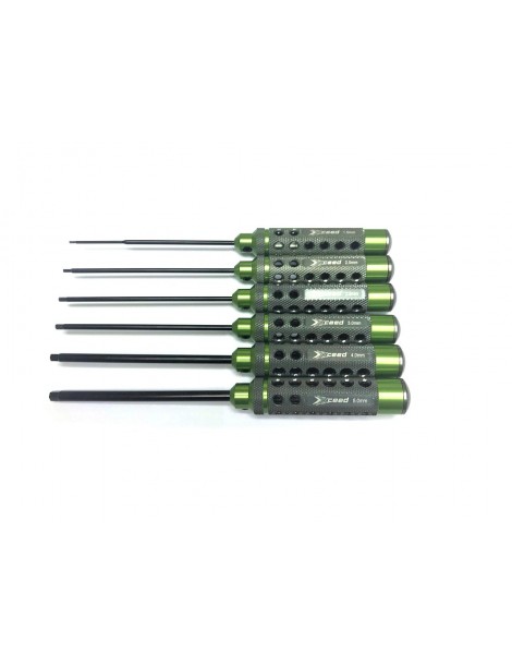 Allen wrench set 1.5 2.0 2.5 3.0 4.0 & 5.0 x 120mm - (6)