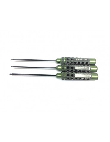 Ball driver hex wrench set 2.0 2.5 & 3.0 x 120mm (HSS Tip) - (3)