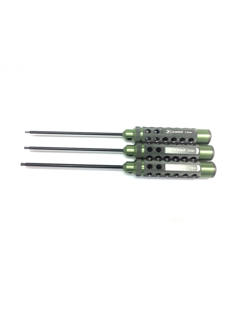 Ball driver hex wrench set 2.0 2.5 & 3.0 x 120mm (HSS Tip) - (3)
