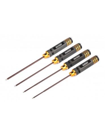 Aluminum Drive Hex Wrench Set (1.5/2.0/2.5/3.0mm Spring Steel Allen Wrench) Black/Gold