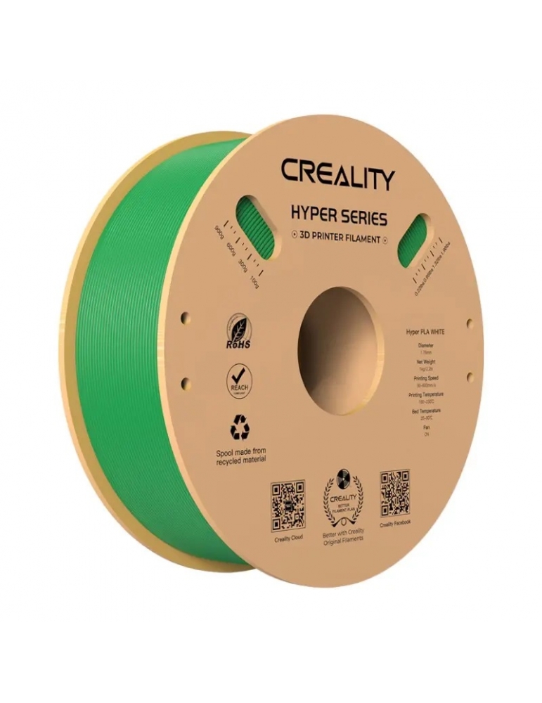 3D siūlas Creality Hyper PLA Žalia 1.75mm 1kg – CyborgShop