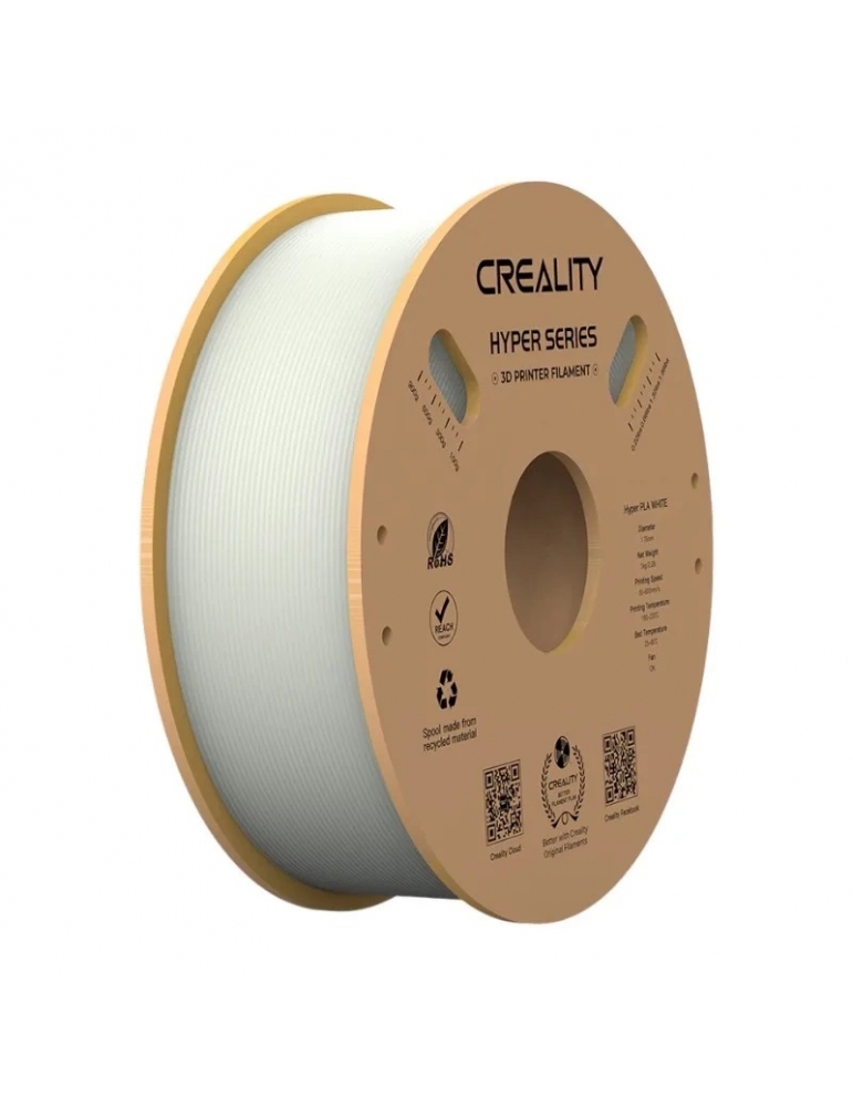 3D siūlas Creality Hyper PLA Baltas 1.75mm 1kg – CyborgShop