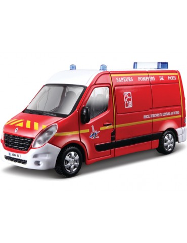 Renault Master 1:50 raudonas modeliukas – Bburago – CyborgShop