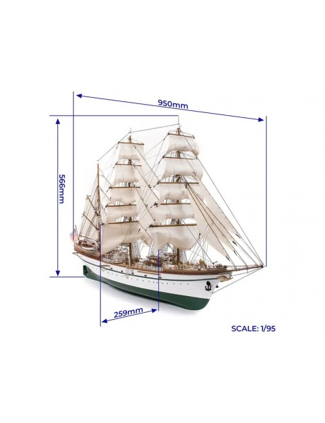 Laivo modelis Gorch Fock 1:95 – OCCRE – CyborgShop